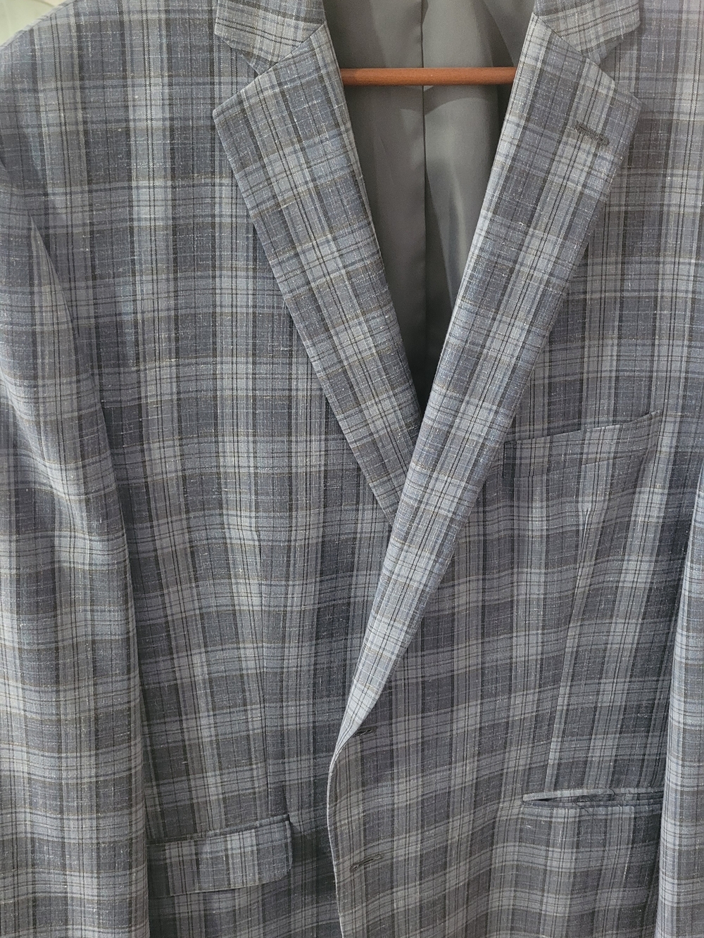Chaps Gray Plaid Sport Coat